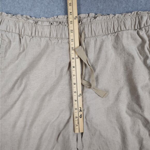 Lane Bryant Pants Womens Size 18 Linen Blend Elastic Waist Drawstring Pockets - Picture 10 of 14